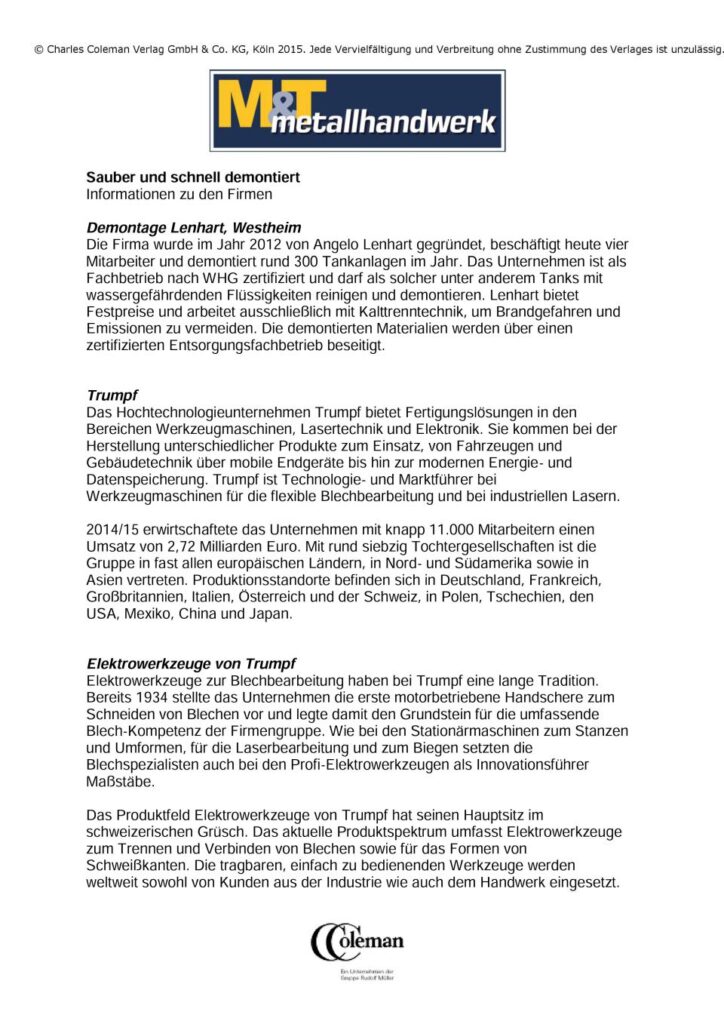 Auszug aus M&T Metallhandwerk - Ausgabe 4.2016 - Blatt 3